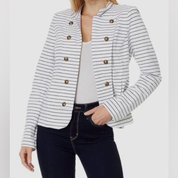 Tommy Hilfiger Jackets & Blazers - NWOT Tommy Hilfiger Women's Striped Military-Style Open-Front Band Jacket Small